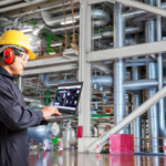 Engineer performing performance survey